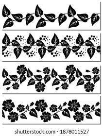 Flower ornamentm, Black and White, Seamless