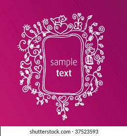 Flower ornaments doodles book cover in vector