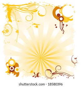 flower ornaments vector background with beautiful colors