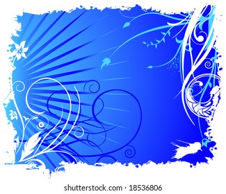 flower ornaments vector design background with grunge elements