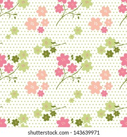 flower ornate vector pattern, soft color, spring, summer, can be used for decorative paper of textile