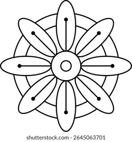 Projeto de vetor de coloração floral do desenho do contorno da flor