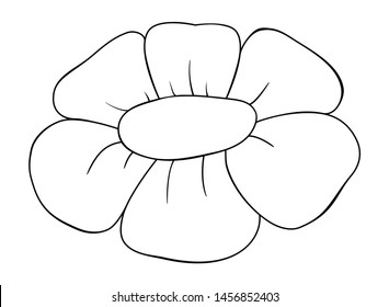 Flower outline icon. Blossom vector illustration isolated on white background. Coloring book page for children.