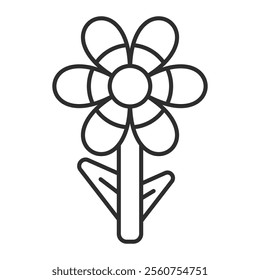 Flower outline icon, editable vector illustration and transparent graphic element. Isolated on white background