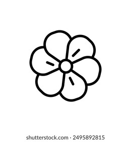 Flower outline icon. Illustration of flower logo vector isolated on white background. Drawing line lily black. Illustration for beauty shop.