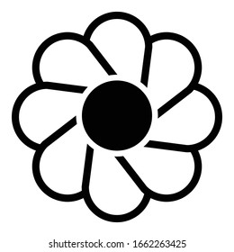 flower outline icon isolated vector illustration