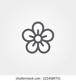 flower outline icon isolated vector illustration
