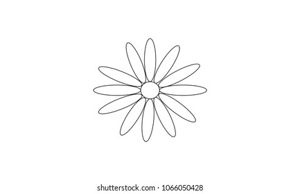 Flower outline. Flower icon vector illustration.
