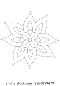 Flower Outline Illustration for Covering Book. Coloring book for kids and adults. animal Aloha Hawaii vector floral artwork. Coloring book pages for adults 