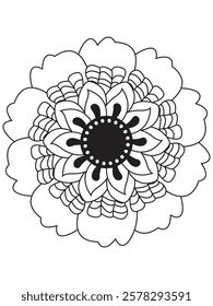 Flower Outline Illustration for Covering Book.