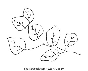 Blumenumriss-Vektorbild. Handgezeichnete Pflanzen skizzieren Bilder. Einfache Original-Logo-Ikone aus Stift Zeichnung Skizze.