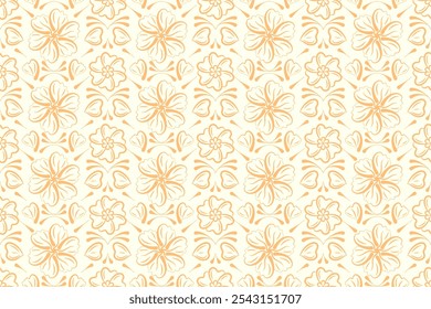 Patrón de contorno de flores. Dibuja patrones florales para embellecer el fondo del producto u otros