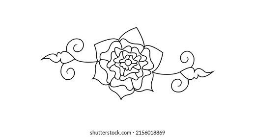 Flower outline vector. Flower design element outline illustration