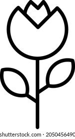 Diseño de iconos del vector de contorno de flor
