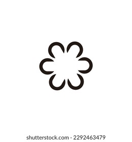 FLower, símbolo geométrico simple vector logo