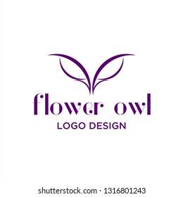 flower owl logo design inspiration . flower logo . owl logo . logo template . floral design
