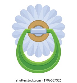 Flower pacifier icon. Cartoon of flower pacifier vector icon for web design isolated on white background