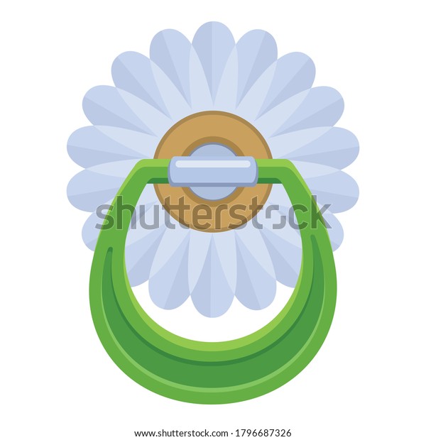 Flower pacifier icon.\
Cartoon of flower pacifier vector icon for web design isolated on\
white background