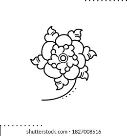 flower page decoration vector outline icon.