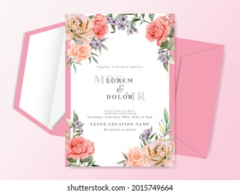 Flower painting themed wedding invitation