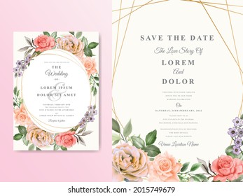 Flower painting themed wedding invitation