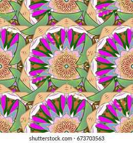 Flower painting vector for t shirt printing. Floral seamless pattern background. Flowers on colorful background.