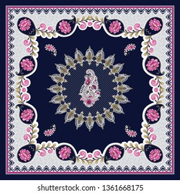 flower and paisley bandanna pattern