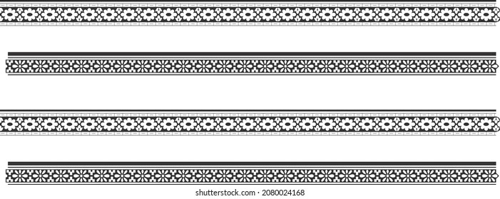 Flower and paisley border embroidery