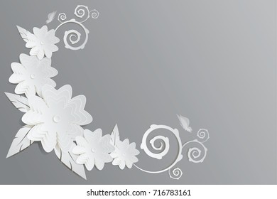 flower paper cut on vector