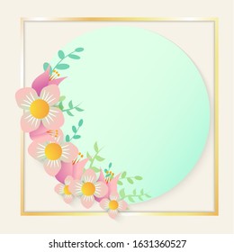 The flower paper cut  vector image for women day content.
