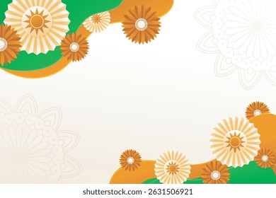 flower paper landscape for text space banner in horizontal frame