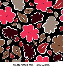 Blumenpapiermuster. Textildruckmuster. Modedruck. Vektorgrafik und All-over-Design