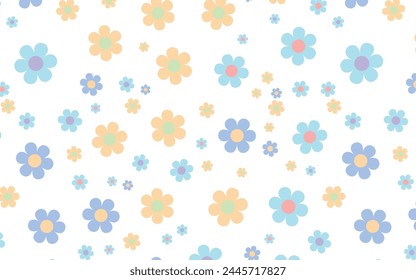 Patrón sin fisuras de color pastel de flores