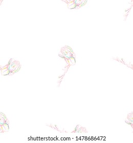 Flower Pastel. Romantic Seamless Pattern. Floral Texture Sketch. Geometric Pastel Ornament. Endless Repeat Flowers Magnolia. Summer Trend Seamless Pattern. Vector Background. Modern Wedding Print.
