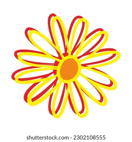 Flower Patch V72 Patch Streetwear, Urban Design Yellow and Red Colors Patch Commercial Use