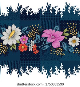 flower patchwork border  pattern on textures