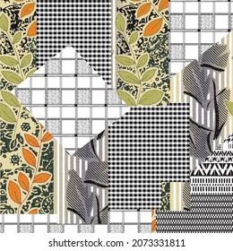 flower patchwork pattern on background