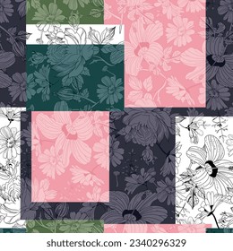flower patchwork pattern on background