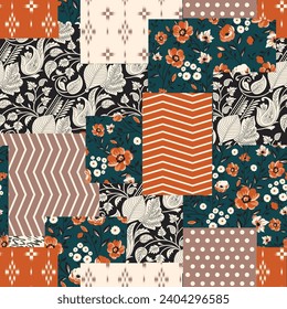 flower patchwork pattern on background