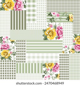 flower patchwork pattern on background