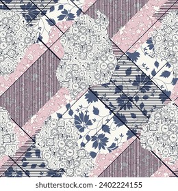 flower patchwork pattern on texture background