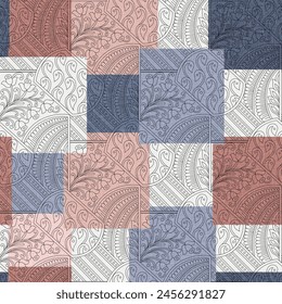 flower patchwork pattern on textures background