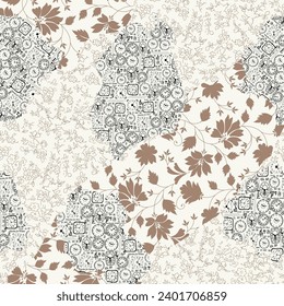 flower patchwork pattern on white background