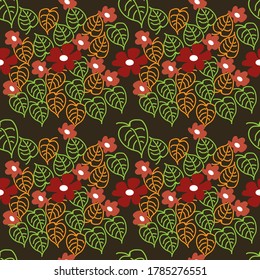 flower patern seamless with dark background.beautiful flower seamless patern for print.