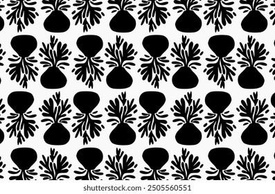 Flower pattern abstract background black and white