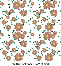 Padrão de flores, plano de fundo abstrato, planos de fundo vetoriais, plano de fundo de folhas, textura sem costura, flores isoladas, padrão floral sem costura, padrão pétalas, isolado de folhas, padrão ornamental