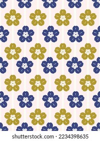 flower pattern alternating stripes Gives a warm, lovely feeling