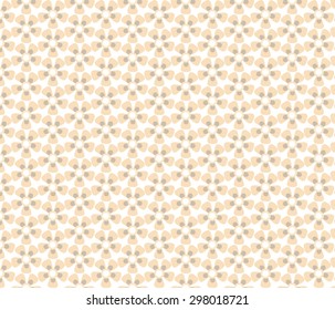 Flower pattern background in beige cream. Vector