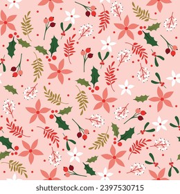 Flower pattern background border. Spring floral vector seamless repeat banner design.