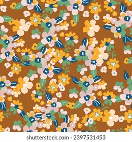 Flower pattern background border. Spring floral vector seamless repeat banner design.